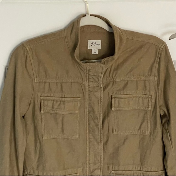 J. Crew Tan Cotton Full Zip Snap Up Military Jacket - 47235 - Picture 3 of 15